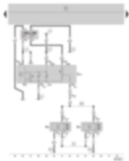 Wiring Diagram  SKODA FABIA 2002 - Illumination regulator - switches and instruments - headlight range control adjuster - headlight range control - headlight range control adjuster - fuse holder - (not valid for vehicles with gas discharge lamps)