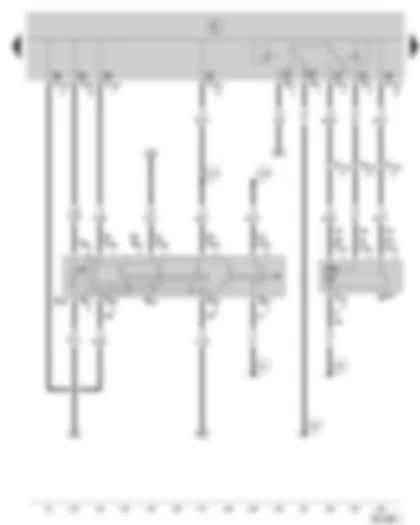 Wiring Diagram  SKODA FABIA 2002 - Windscreen wiper and rear wiper switch - windscreen wiper motor - (only for tailgate)