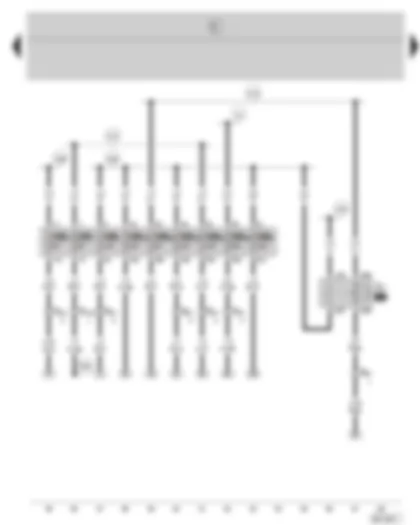 Wiring Diagram  SKODA FABIA 2002 - Fuel pump relay - fuse holder