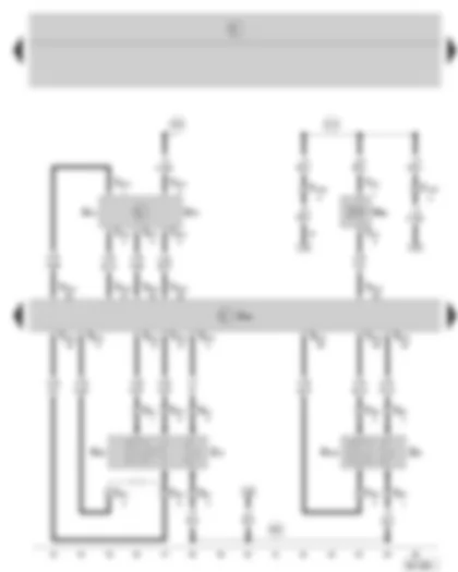 Wiring Diagram  SKODA FABIA 2003 - Motronic control unit - lambda probe - lambda probe after catalytic converter - air mass meter and intake manifold temperature sender - activated charcoal filter system solenoid valve