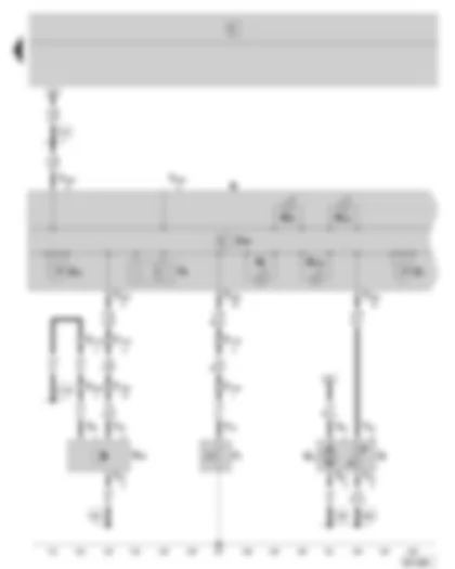 Wiring Diagram  SKODA FABIA 2002 - Dash panel insert - control unit in dash panel insert - warning lamps - oil pressure switch - fuel gauge sender - fuel pump - speedometer sender - fuel gauge - speedometer - odometer display