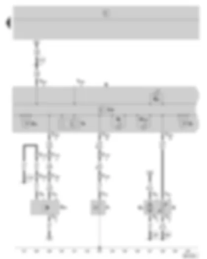 Wiring Diagram  SKODA FABIA 2002 - Dash panel insert - control unit in dash panel insert - warning lamps - oil pressure switch - fuel gauge sender - fuel pump - speedometer sender - fuel gauge - speedometer - odometer display