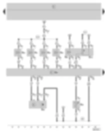 Wiring Diagram  SKODA FABIA 2004 - 4MV control unit - injection valves - engine speed sender - coolant temperature sender - exhaust gas recirculation valve - exhaust gas recirculation potentiometer