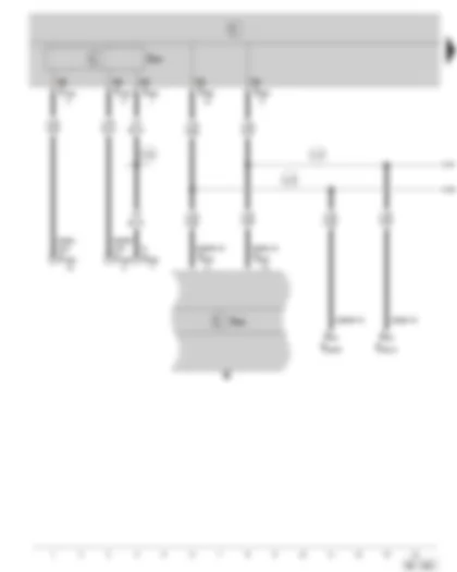 Wiring Diagram  SKODA FABIA 2003 - Dash panel insert - control unit in dash panel insert - data bus diagnostic interface - connector for diagnostic connection - connection for air conditioning system control unit