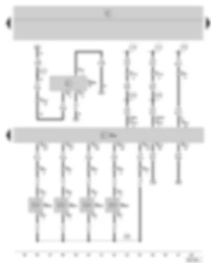 Wiring Diagram  SKODA FABIA 2003 - Diesel direct injection system control unit - unit injector valves - oil level/oil temperature sender