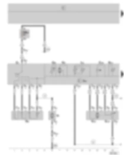 Wiring Diagram  SKODA FABIA 2003 - Air conditioning system control unit - fresh air blower - fresh air and recirculated air flap control motor - fuse holder