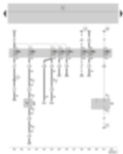 Wiring Diagram  SKODA FABIA 2004 - Reversing light switch - socket in luggage compartment - fuse holder