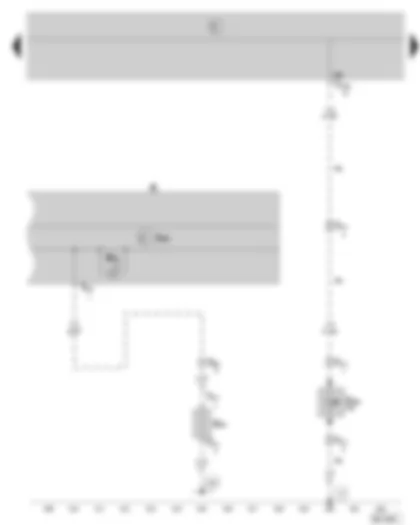 Wiring Diagram  SKODA FABIA 2004 - Dash panel insert - control unit in dash panel insert - warning lamps - bonnet contact switch - brake pad wear sender