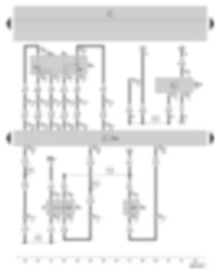 Wiring Diagram  SKODA FABIA 2004 - Diesel direct injection system control unit - accelerator pedal position sender - brake pedal switch - clutch pedal switch - oil level/oil temperature sender