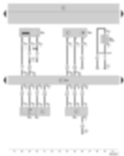 Wiring Diagram  SKODA FABIA 2004 - Diesel direct injection system control unit - engine speed sender - camshaft position sender - air mass meter - intake manifold pressure sender and intake manifold temperature sender