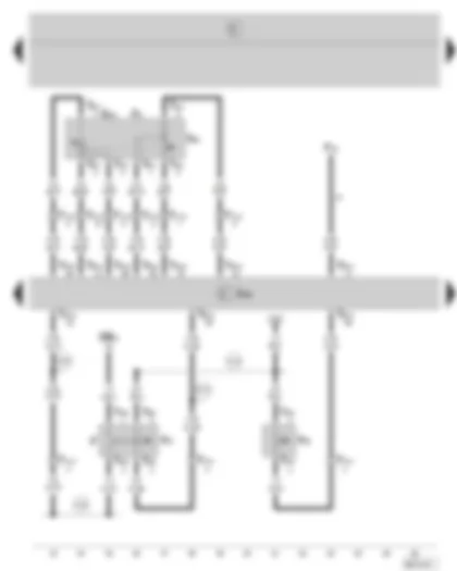 Wiring Diagram  SKODA FABIA 2005 - Diesel direct injection system control unit - accelerator pedal position sender - brake pedal switch - clutch pedal switch