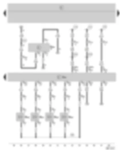 Wiring Diagram  SKODA FABIA 2005 - Diesel direct injection system control unit - unit injector valves - oil level/oil temperature sender