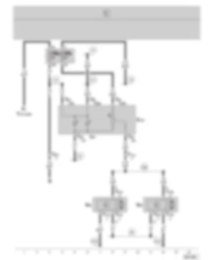 Wiring Diagram  SKODA FABIA 2005 - Headlight range control adjuster - headlight range control - fuse holder (not valid for vehicles with gas discharge lamps)