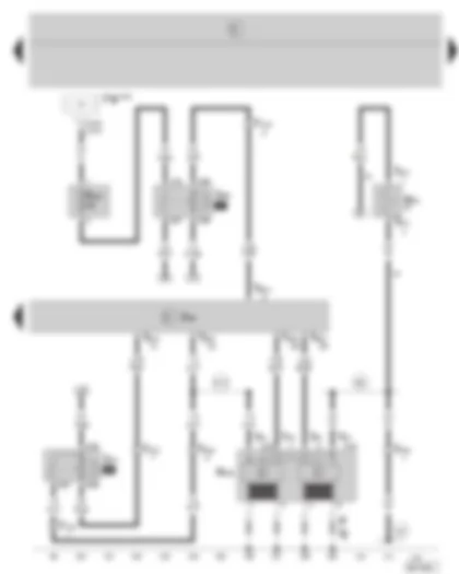 Wiring Diagram  SKODA FABIA 2006 - Motronic control unit - ignition system - secondary air pump relay - additional fuse holder