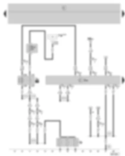 Wiring Diagram  SKODA FABIA 2004 - Diesel direct injection system control unit - glow plug relay - glow plugs - additional fuse holder