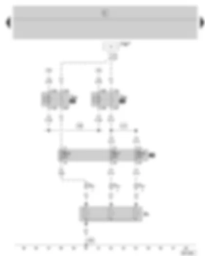 Wiring Diagram  SKODA FABIA 2005 - Low heat output relay - high heat output relay - heater element for additional heater (PTC) - additional fuse holder