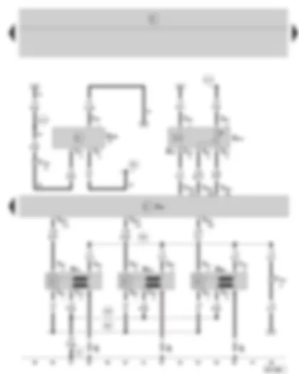 Wiring Diagram  SKODA FABIA 2006 - Simos control unit - exhaust gas recirculation valve - exhaust gas recirculation potentiometer - oil level/oil temperature sender - ignition system
