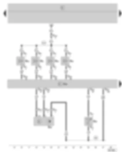 Wiring Diagram  SKODA FABIA 2008 - 4TV control unit - injection valves - engine speed sender - coolant temperature sender