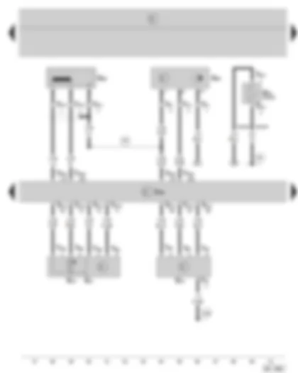 Wiring Diagram  SKODA FABIA 2008 - Diesel direct injection system control unit - engine speed sender - camshaft position sender - air mass meter - intake manifold pressure sender and intake manifold temperature sender