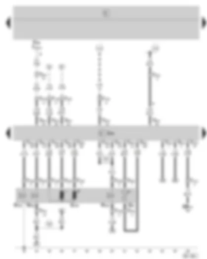 Wiring Diagram  SKODA FABIA 2007 - Diesel direct injection system control unit - fuel temperature sender - modulating piston movement sender - metering adjuster