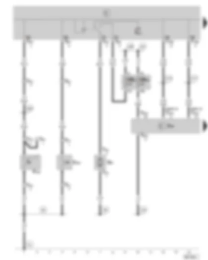 Wiring Diagram  SKODA FABIA 2008 - Convenience electric central control unit - release button - rear lid handle - central locking switch - central locking motor - rear lid - fuse holder