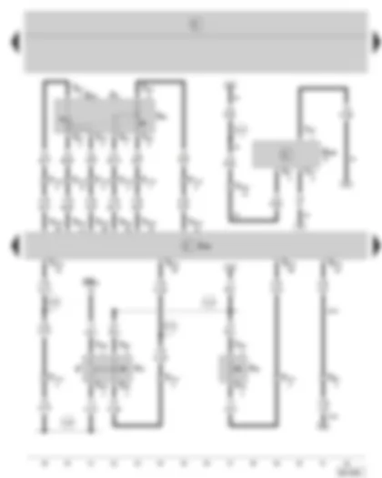 Wiring Diagram  SKODA FABIA 2008 - Diesel direct injection system control unit - accelerator pedal position sender - brake pedal switch - clutch pedal switch - oil level/oil temperature sender