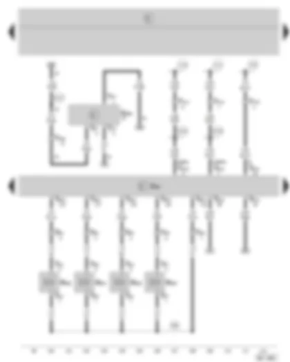 Wiring Diagram  SKODA FABIA 2006 - Diesel direct injection system control unit - unit injector valves - oil level/oil temperature sender
