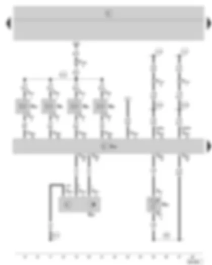 Wiring Diagram  SKODA FABIA 2007 - Control unit - injection valves - engine speed sender - coolant temperature sender