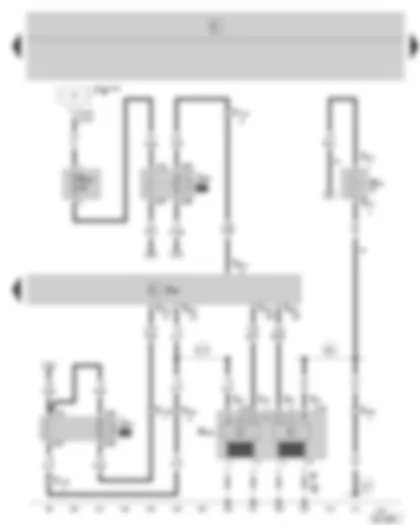 Wiring Diagram  SKODA FABIA 2007 - Motronic control unit - ignition system - secondary air pump relay - additional fuse holder