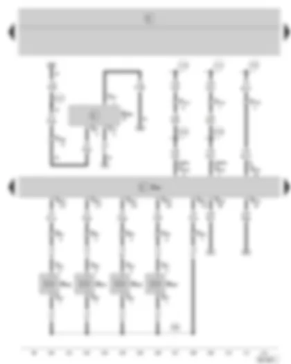 Wiring Diagram  SKODA FABIA 2007 - Diesel direct injection system control unit - unit injector valves - oil level/oil temperature sender