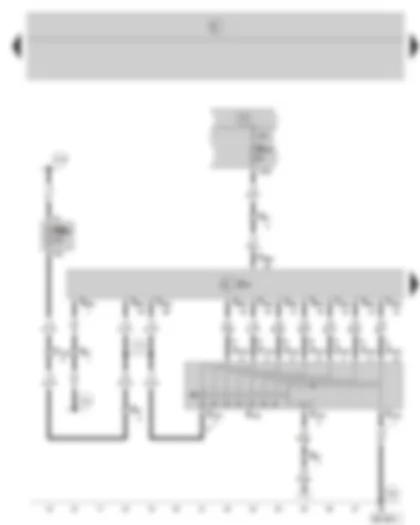 Wiring Diagram  SKODA FABIA 2008 - Control unit for automatic gearbox - multi-function switch - fuse holder on the battery - fuse holder