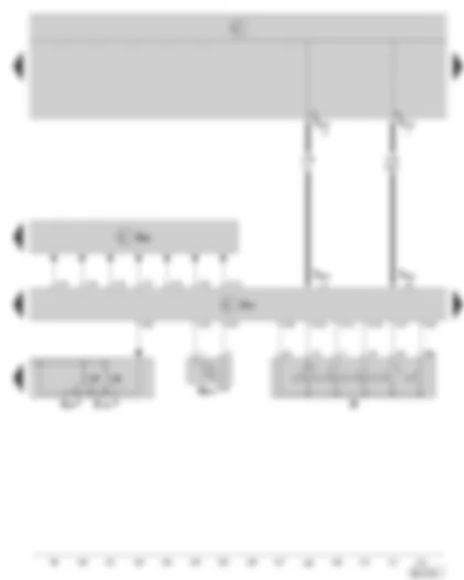 Wiring Diagram  SKODA OCTAVIA II 2004 - Steering column electronics control unit - ignition starter switch - multi-function display call-up button - steering angle sender - ignition key withdrawal lock solenoid