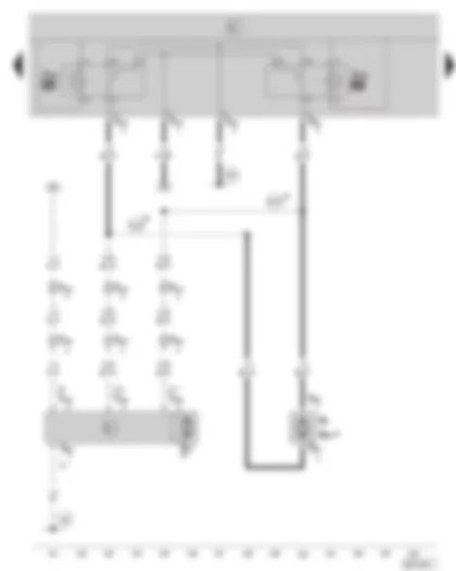 Wiring Diagram  SKODA OCTAVIA II 2004 - Windscreen washer pump relay - rear window wiper motor - windscreen and rear window washer pump