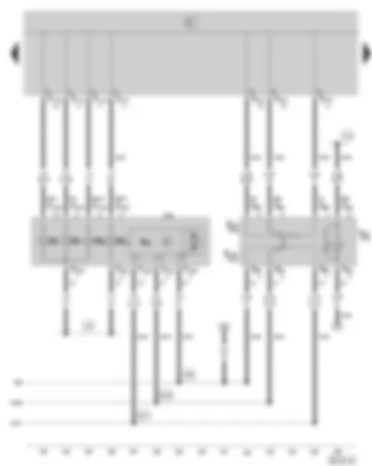 Wiring Diagram  SKODA OCTAVIA II 2004 - Right headlight - illumination regulator - switches and instruments - headlight range control adjuster
