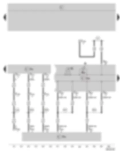 Wiring Diagram  SKODA OCTAVIA II 2004 - Simos control unit - data bus diagnostic interface - dash panel insert - warning lamps - coolant temperature gauge