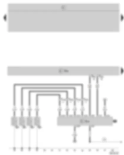 Wiring Diagram  SKODA OCTAVIA II 2004 - Diesel direct injection system control unit - automatic glow period control unit - glow plugs