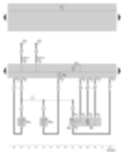 Wiring Diagram  SKODA OCTAVIA II 2006 - Air conditioning system control unit - temperature flap control motor - vent temperature sender - footwell - evaporator out-flow temperature sender