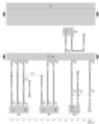 Wiring Diagram  SKODA OCTAVIA II 2005 - Motronic control unit - engine speed sender - camshaft position sender - coolant temperature sender - coolant temperature sender at radiator outlet