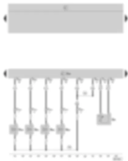 Wiring Diagram  SKODA OCTAVIA II 2005 - Diesel direct injection system control unit - fuel temperature sender - unit injector valves