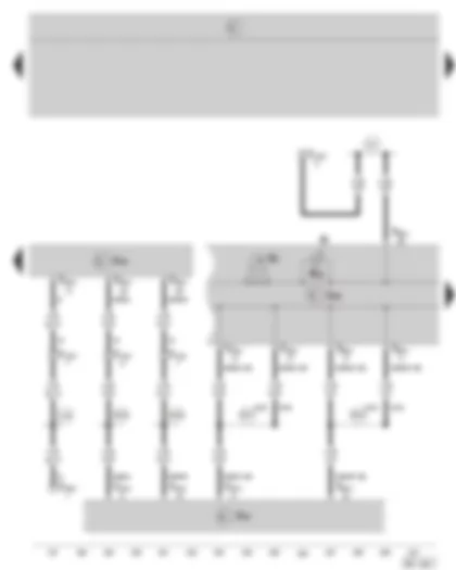 Wiring Diagram  SKODA OCTAVIA II 2004 - Diesel direct injection system control unit - data bus diagnostic interface - dash panel insert - warning lamps - coolant temperature gauge