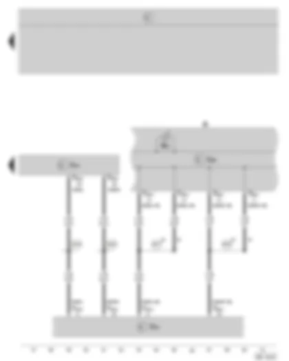 Wiring Diagram  SKODA OCTAVIA II 2004 - Airbag control unit - data bus diagnostic interface - dash panel insert