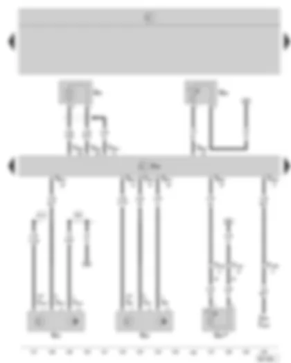Wiring Diagram  SKODA OCTAVIA II 2005 - Motronic control unit - engine speed sender - camshaft position sender - knock sensor l - coolant temperature sender - coolant temperature sender at radiator outlet
