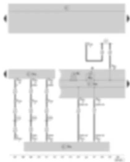 Wiring Diagram  SKODA OCTAVIA II 2005 - Motronic control unit - data bus diagnostic interface - dash panel insert - warning lamps - coolant temperature gauge