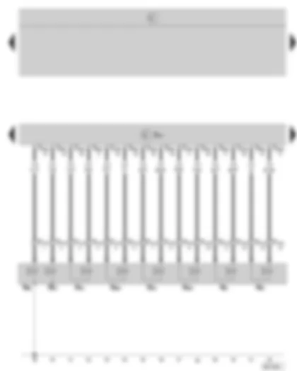 Wiring Diagram  SKODA OCTAVIA II 2006 - Automatic gearbox control unit - Solenoid valves