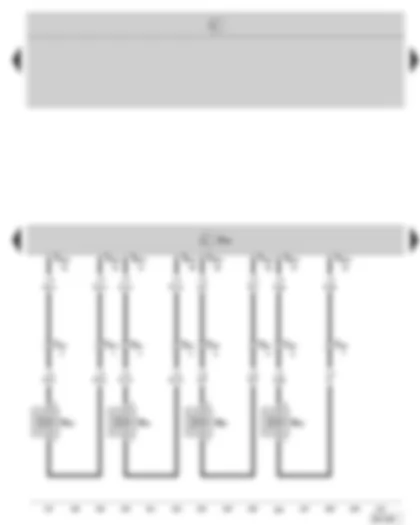 Wiring Diagram  SKODA OCTAVIA II 2005 - Motronic control unit - injection valves