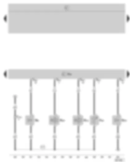Wiring Diagram  SKODA OCTAVIA II 2005 - Motronic control unit - map-controlled engine cooling thermostat - activated charcoal filter system solenoid valve -camshaft adjustment valve -1- - fuel pressure regulating valve - intake manifold flap valve