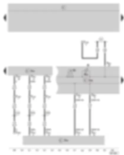 Wiring Diagram  SKODA OCTAVIA II 2005 - Motronic control unit - data bus diagnostic interface - dash panel insert - warning lamps - coolant temperature gauge