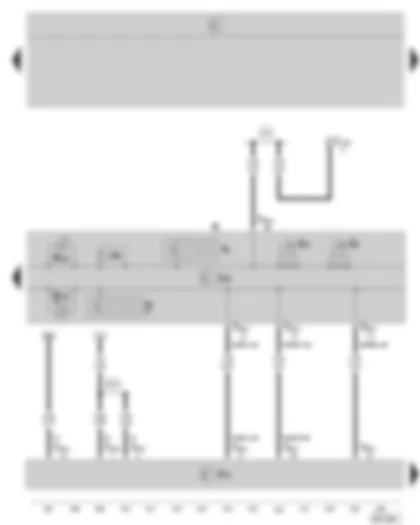 Wiring Diagram  SKODA OCTAVIA II 2005 - Dash panel insert - warning lamps - rev. counter - speedometer - odometer display - buzzer/gong - selector lever position indicator - data bus diagnostic interface