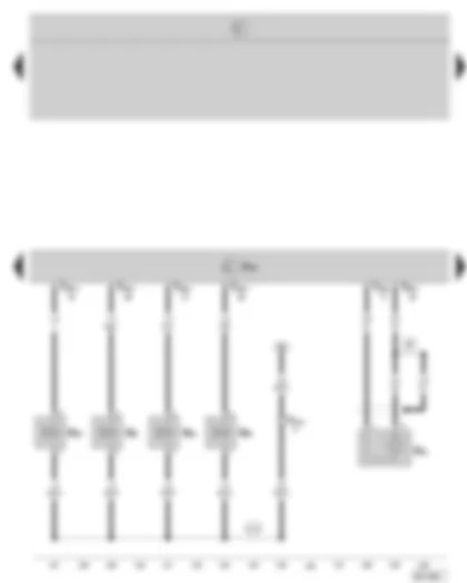Wiring Diagram  SKODA OCTAVIA II 2006 - Motronic control unit - injection valves - knock sensor I