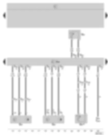 Wiring Diagram  SKODA OCTAVIA II 2008 - Diesel direct injection system control unit - engine speed sender - camshaft position sender - coolant temperature sender - coolant temperature sender at radiator outlet